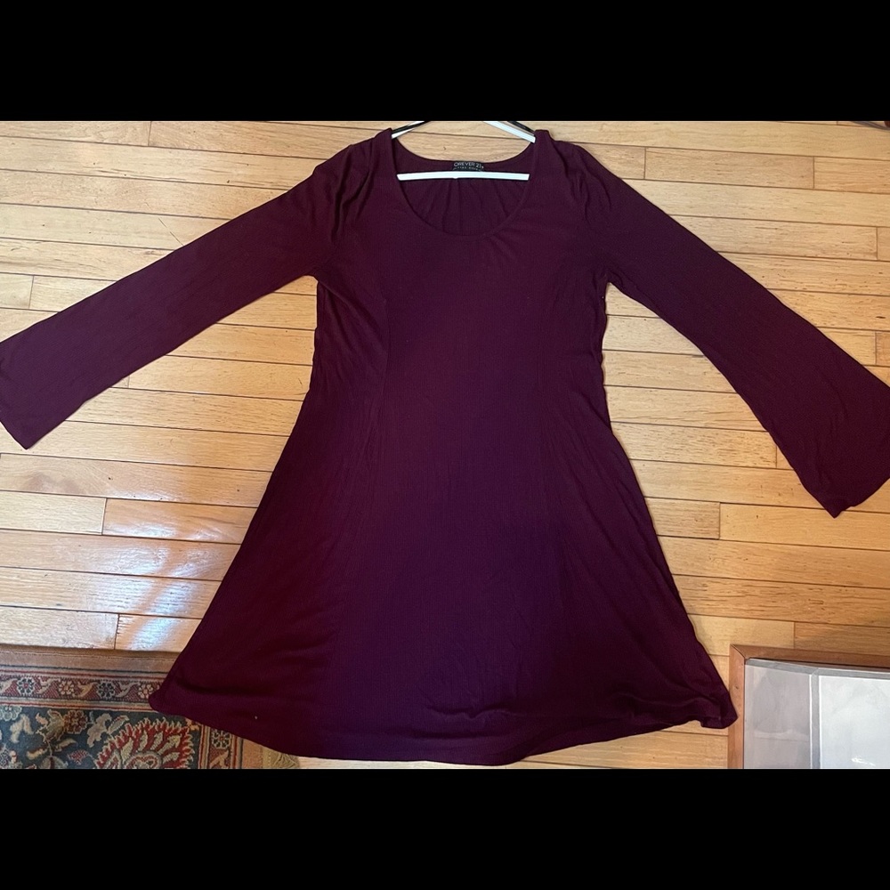 Forever 21 A line dress flair long sleeves